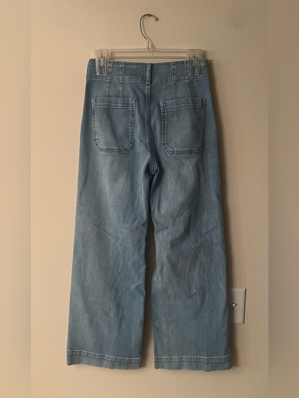 Anthropologie Maeve The Colette High-Rise Wide-Leg Cropped Jeans Size 25 Blue - Picture 9 of 9